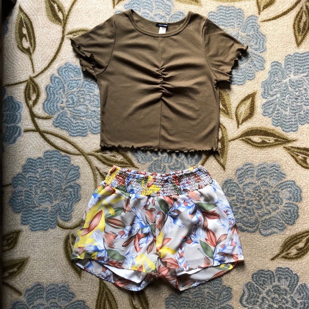 Fashion Nova Shirt and Shorts Set